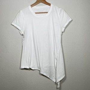 Banana Republic White Cotton Side Tie Short Sleeve T Shirt Women Size Small